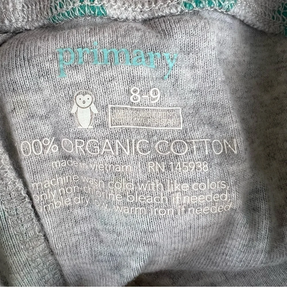 Primary Organic Cotton Christmas Tree Holiday Pajama Set 8-9 Green GUC